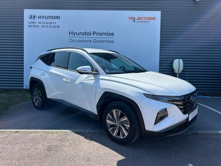 14112 : Hyundai Caen - Trajectoire Automobiles - HYUNDAI Tucson - Tucson - Serenity White Métal - Traction - Hybride : Essence/Electrique