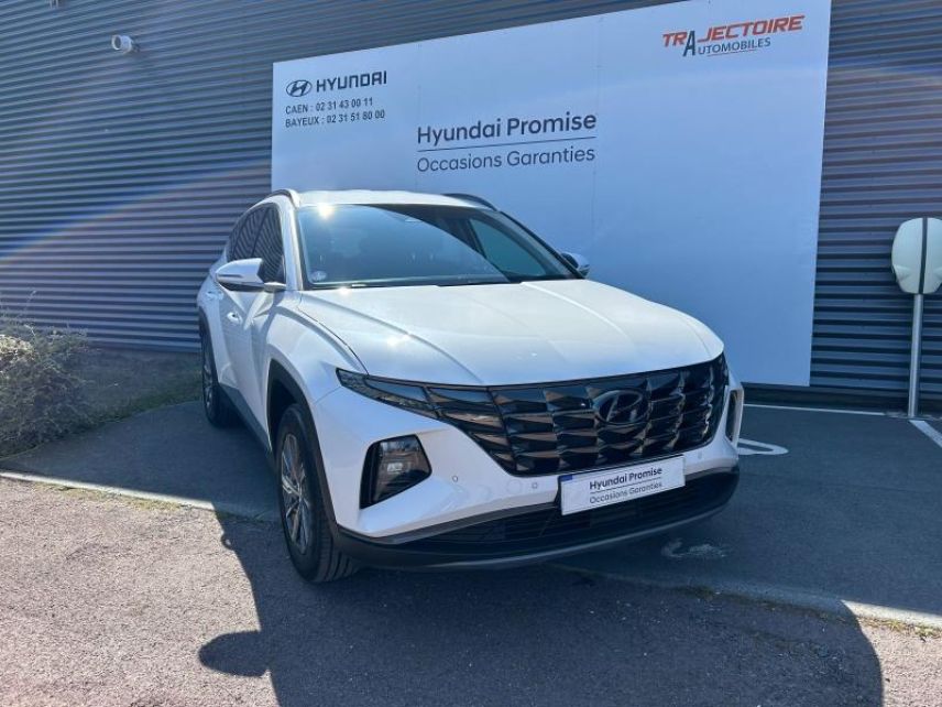 14112 : Hyundai Caen - Trajectoire Automobiles - HYUNDAI Tucson - Tucson - Serenity White Métal - Traction - Hybride : Essence/Electrique