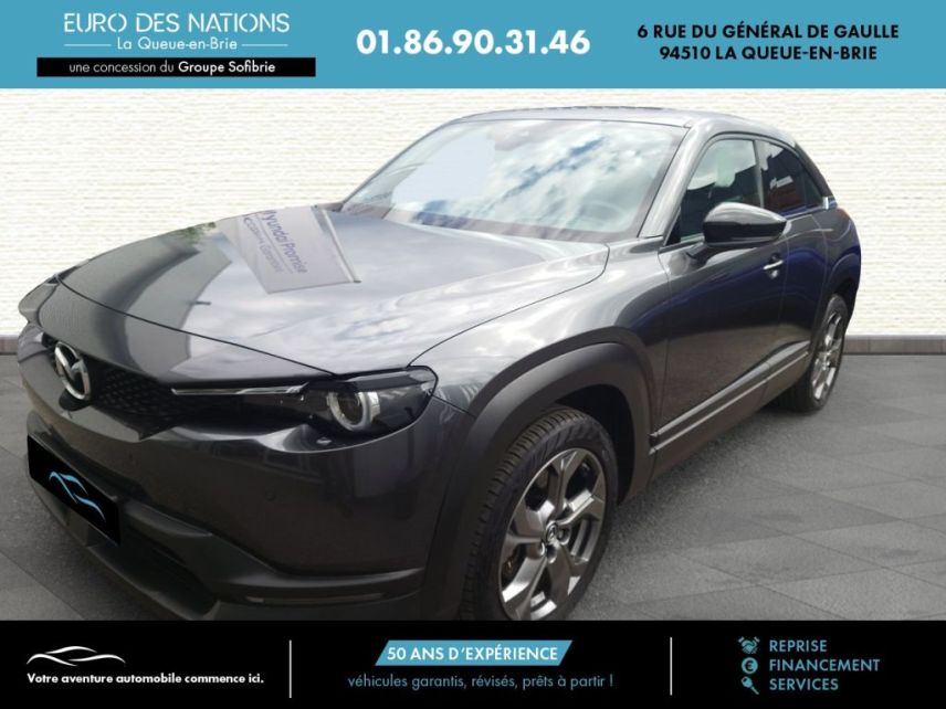 75010 : Hyundai Paris Nord - Goncourt Automobiles - MAZDA MX-30 2020 Industrial Vintage - MX-30 ELECTRIQUE - Gris - Automate à fonct. Continu - Courant électrique