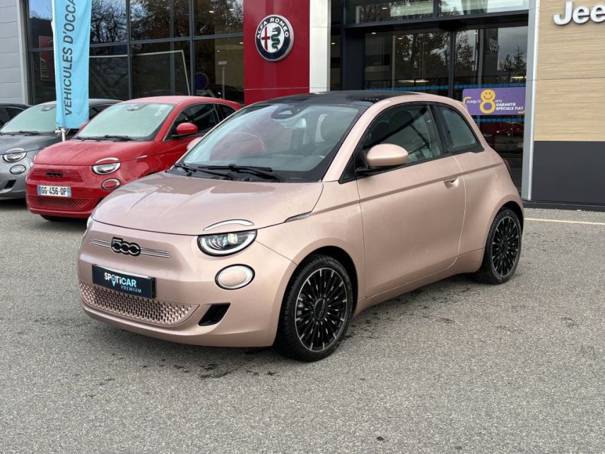 75010 : Hyundai Paris Nord - Goncourt Automobiles - FIAT 500e BERLINE MY22 SERIE 1 STEP 1 Icône Plus '2021' - 500 III - Beige - Automate à fonct. Continu - Courant électrique