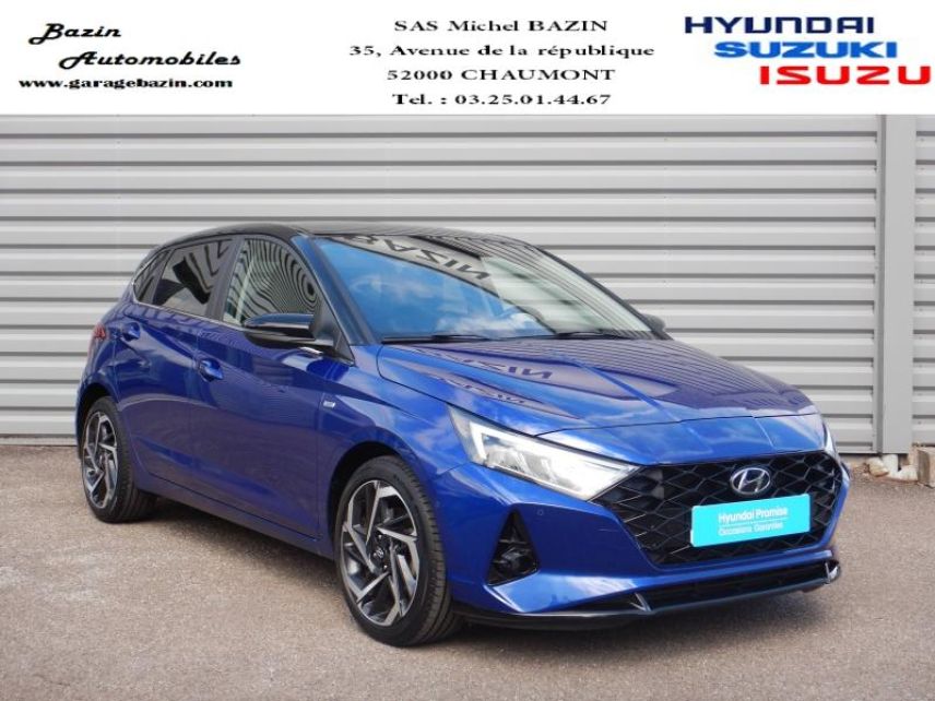 52000 : Hyundai Chaumont - Garage Michel Bazin - HYUNDAI i20 - i20 - Intense Blue Métal/Toit/rétro Black - Traction - Essence/Micro-Hybride