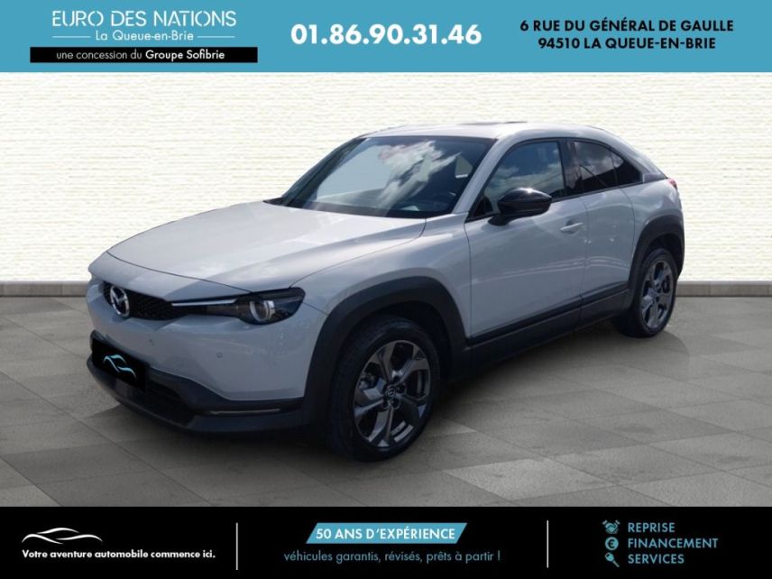 75010 : Hyundai Paris Nord - Goncourt Automobiles - MAZDA MX-30 2020 Industrial Vintage - MX-30 ELECTRIQUE - Blanc - Automate à fonct. Continu - Courant électrique