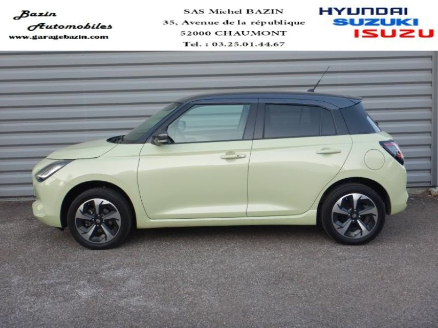 52000 : Hyundai Chaumont - Garage Michel Bazin - SUZUKI Swift - Swift - Cool Yellow Metallic/Toit Min Gray - Transmission intégrale - Essence/Micro-Hybride