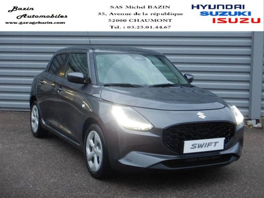 52000 : Hyundai Chaumont - Garage Michel Bazin - SUZUKI Swift - Swift - Mineral Gray Metal - Traction - Essence/Micro-Hybride