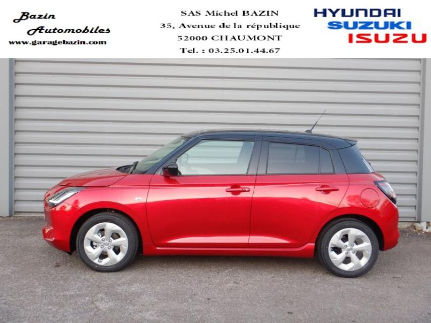 52000 : Hyundai Chaumont - Garage Michel Bazin - SUZUKI Swift - Swift - So&#039;Color Burning Red Pearl/Black métal - Traction - Essence/Micro-Hybride