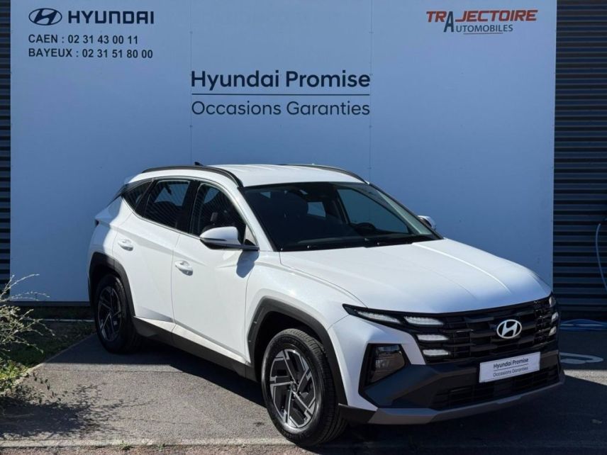 14112 : Hyundai Caen - Trajectoire Automobiles - HYUNDAI Tucson - Tucson - Serenity White Métal - Traction - Hybride : Essence/Electrique