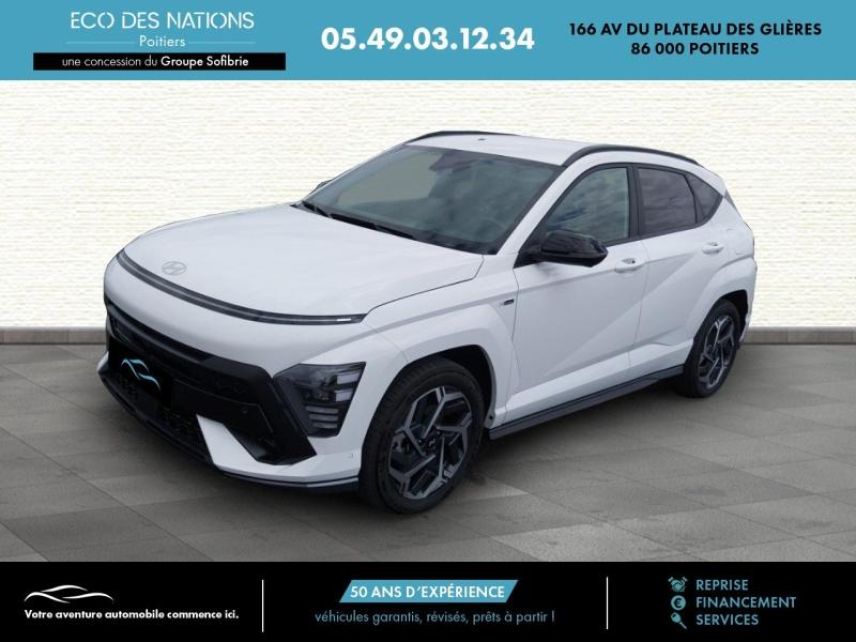 86000 : Hyundai Poitiers - Eco des Nations - HYUNDAI Kona - Kona - Atlas White/Toit/rétros Black - Traction - Hybride : Essence/Electrique