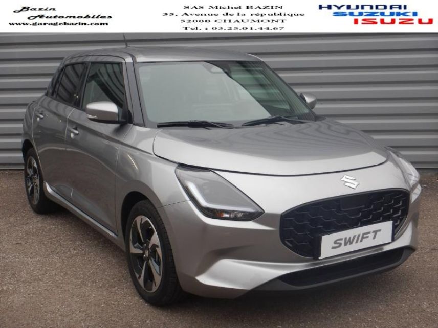 52000 : Hyundai Chaumont - Garage Michel Bazin - SUZUKI Swift - Swift - Premium Silver Metal - Traction - Essence/Micro-Hybride