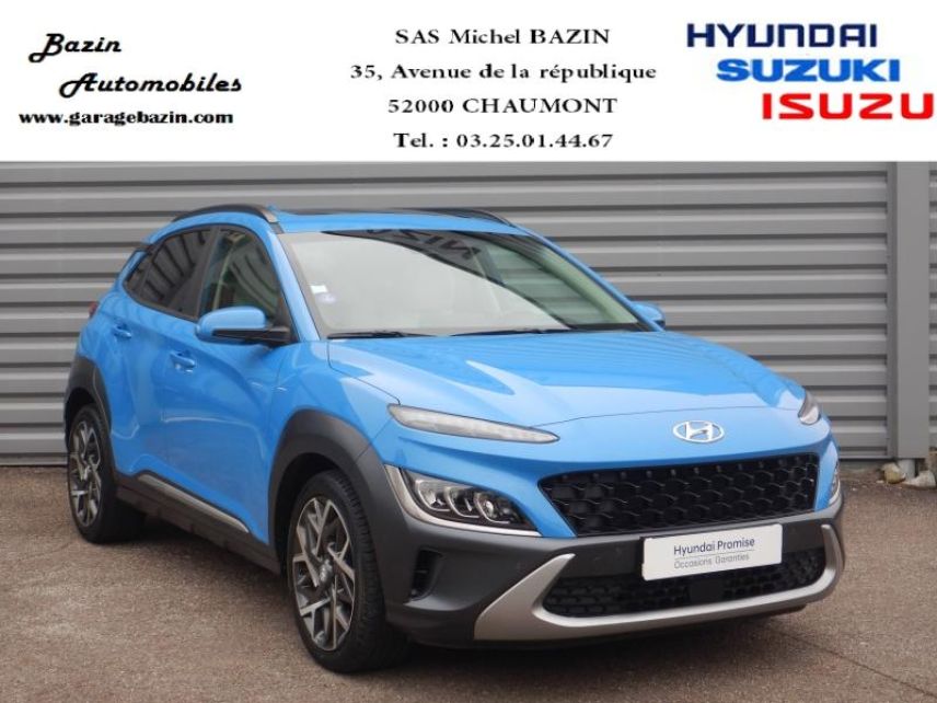 52000 : Hyundai Chaumont - Garage Michel Bazin - HYUNDAI Kona - Kona - Bleu - Traction - Hybride : Essence/Electrique