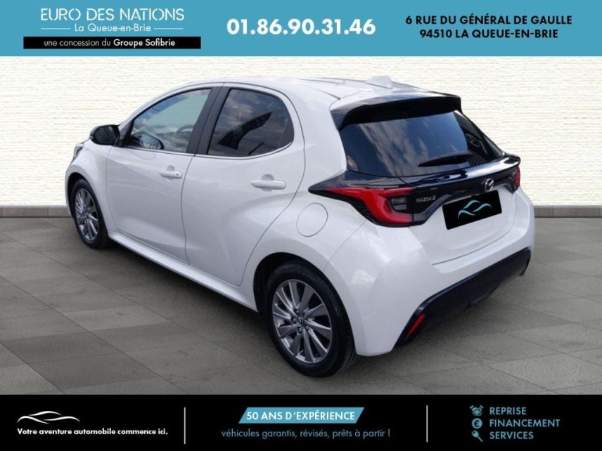 75010 : Hyundai Paris Nord - Goncourt Automobiles - MAZDA MAZDA2 HYBRID Select - MAZDA2 IV - Blanc - Automate à fonct. Continu - Essence / Courant électrique