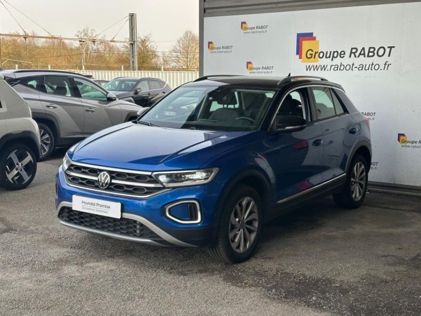 78310 : Hyundai Coignières - Socohy | Groupe Rabot - VOLKSWAGEN T-Roc - T-Roc - Bleu Ravenna métallisée/Toit Noir - Traction - Essence