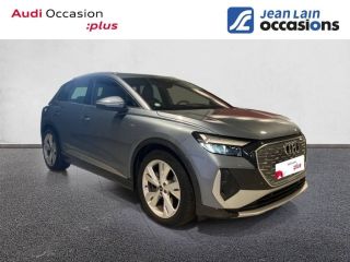 75010 : Hyundai Paris Nord - Goncourt Automobiles - AUDI Q4 E-TRON S line - Q4 E-TRON - BLEU GEYSER METALLISE - Automate à fonct. Continu - Courant électrique