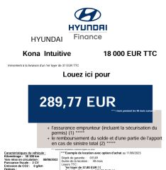75010 : Hyundai Paris Nord - Goncourt Automobiles - HYUNDAI KONA ELECTRIC Intuitive - KONA ELECTRIQUE - NOIR - Automate à fonct. Continu - Courant électrique